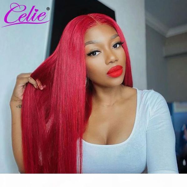 

straight colored human hair wigs for black women red wig 13x4 straight lace front human hair wigs red lace front wig, Black;brown