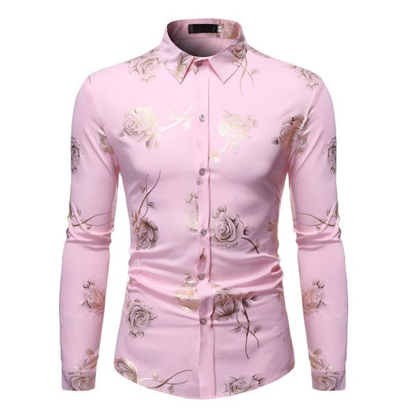

2020 spring and summer new men's stamping long-sleeved shirt men's lapel shirt plus size fashion dazt-cs67, White;black