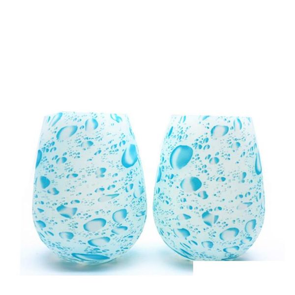 

sile wine glasses 370 ml bubble camouflage 5*5*10 cm pink blue camo unbreakable stemless jllbcx sinabag