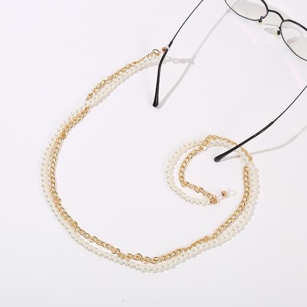 

2021 luxury double layers chic pearl beads sunglasses chain holder glasses lanyard accessories 2021 luxury h jllwfq