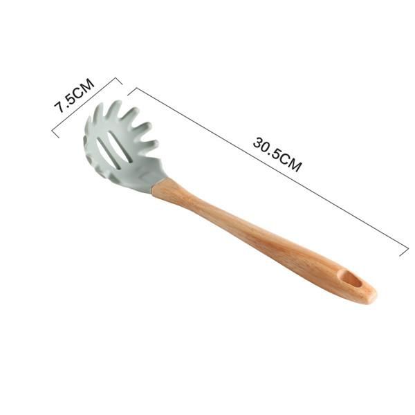 

atucoho store силиконовые кухонные набор кухонные инструмент утварь уетвидные спатула суп ложка с деревянной ручкой специальный теплостойкий