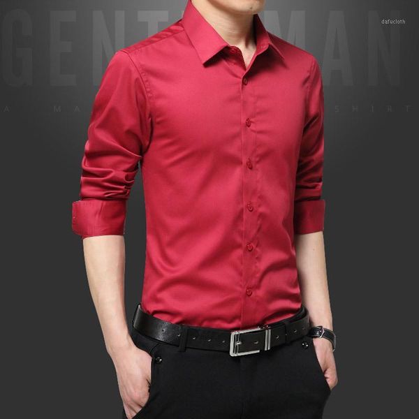 

7 color men mercerized cotton white shirt 2020 new business casual classic style solid color brand long sleeve shirt 4xl 5xl1, White;black