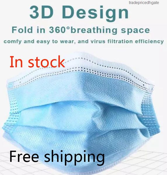 

elastic loop disposable face mask with ear masks 3 ply breathable and comfortable for blocking dust air pollution protection pack in stock
