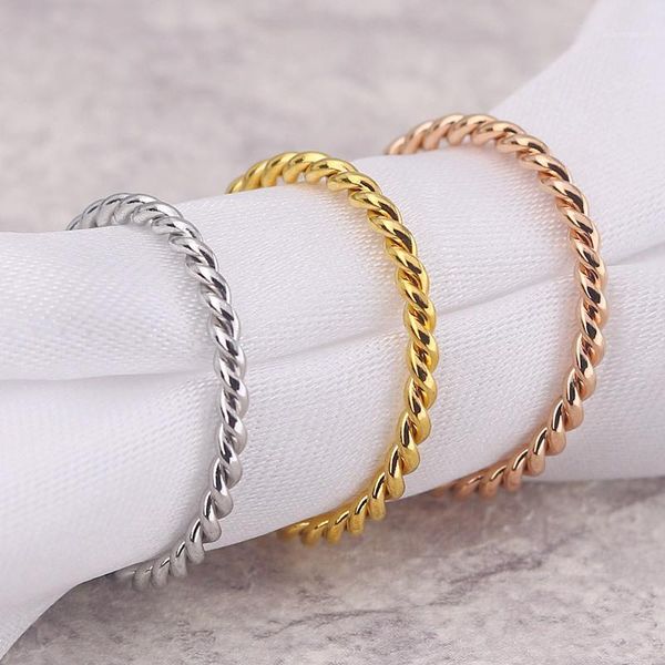 

rings set for women silver stainless steel texture twist ring 2020 fashion jewelry for women tail ring wedding got engaged1, Slivery;golden