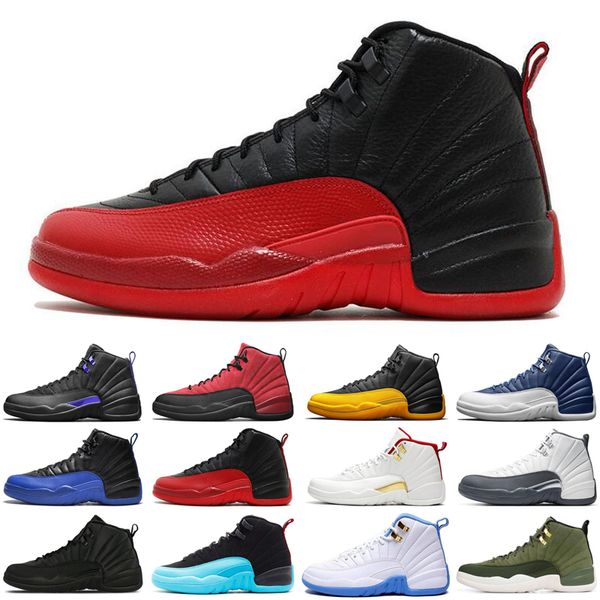 

new dark concord 12 12s jumpman men basketball shoes reverse flu game university gold game royal mens trainers sports sneakers size 7-13, White;red