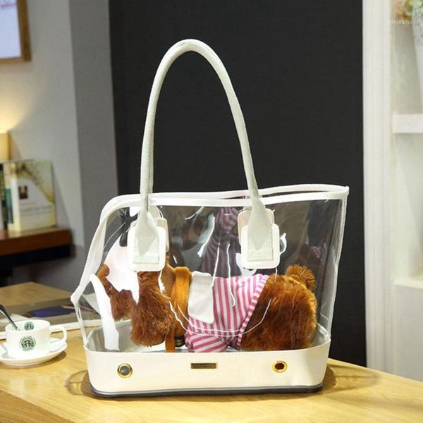 

cute transparent small pet cat dog travel luxury carrier bag chihuahua dog puppy outdoor carrying bags tote handbag white s1