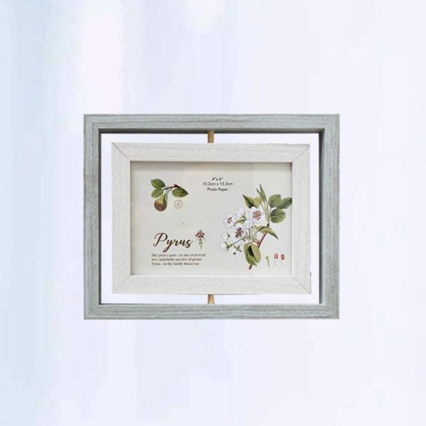 

frames 6 inches rotating frame double sided glass po wooden creative table decoration for home bedroom light blue