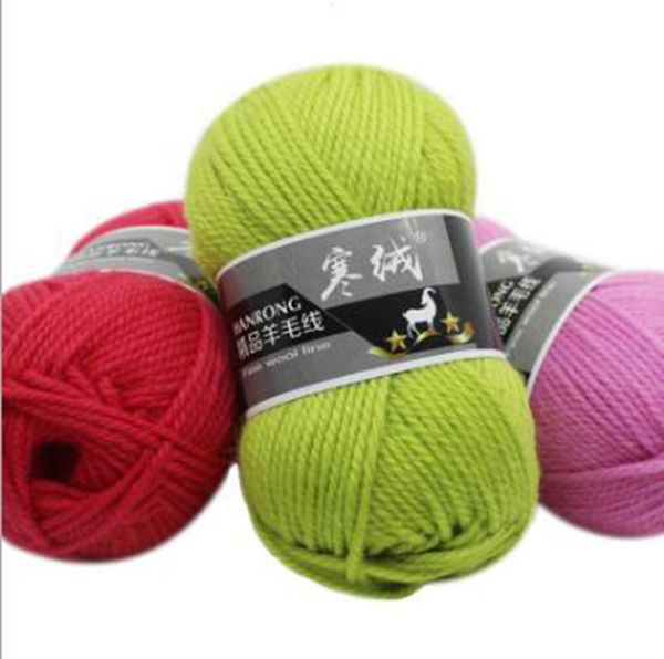 

100g/pcs thick three-strand bar needle bulky woolen yarn wool scarf yarn knitted bib coat hat bar needle thick yarn, Black;white