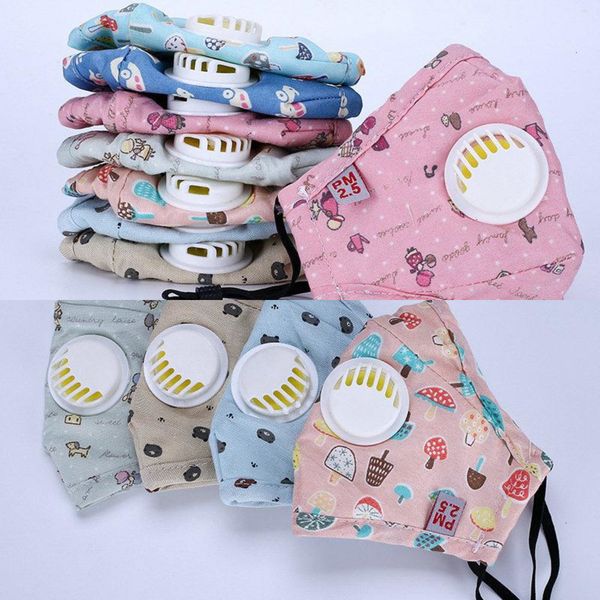 

unisexship mask kids designer face 4-12y ice fast silk protective kpop reusable washable children cartoon cotton masks i