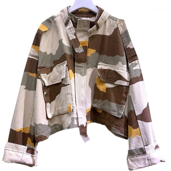

students short denim jacket coats spring women new fashion camouflage long sleeved jeans cowboy coat loose overcoat r11271, Black;brown