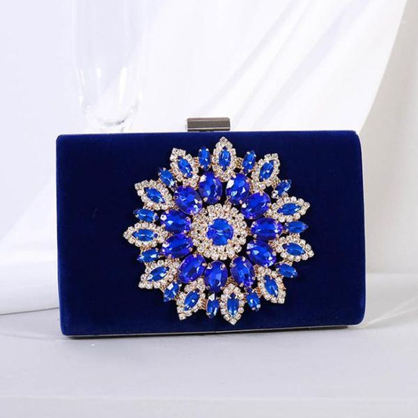 

black/blue color ladies clutch bag elegant women rhinestone clutches gemstone shoulder party purse crossbody purse1