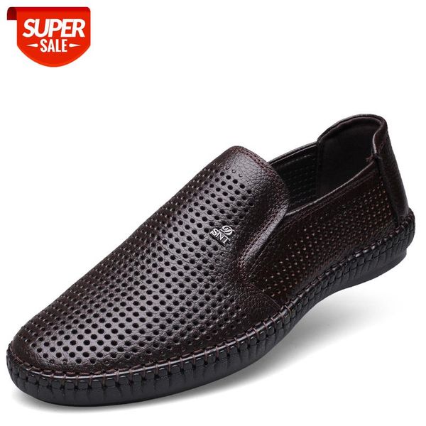 

leather casual men summer shoes outdoor hole leather sandals for man comfortable men beach shoes loafer #2i8n