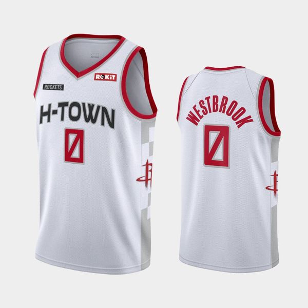 

2020 new basketball jersey h-town 0 westbrook size s-xxl, Black;red