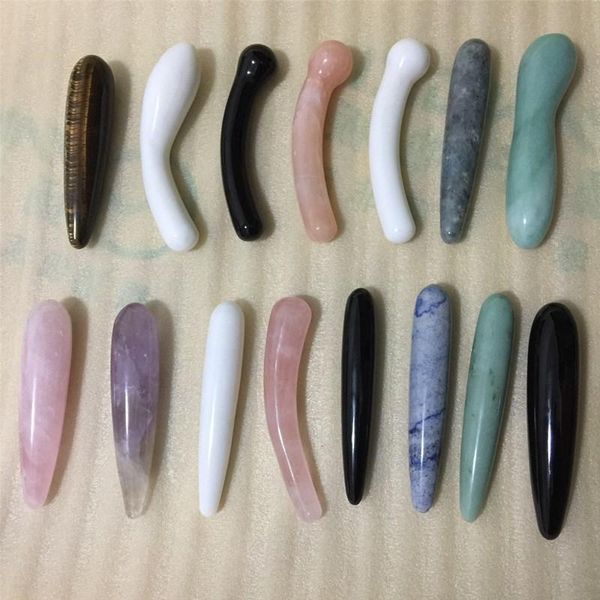 

18cm natural quartz crystal massage wand rose quartz massage wand large healing crystal stone yoni stick as women gift