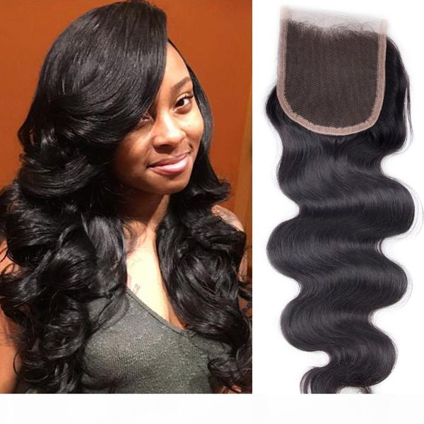 

brazilian virgin human hair 4x4 lace closure brazilian body wave closures part middle part three part natural color sassy girl, Black;brown
