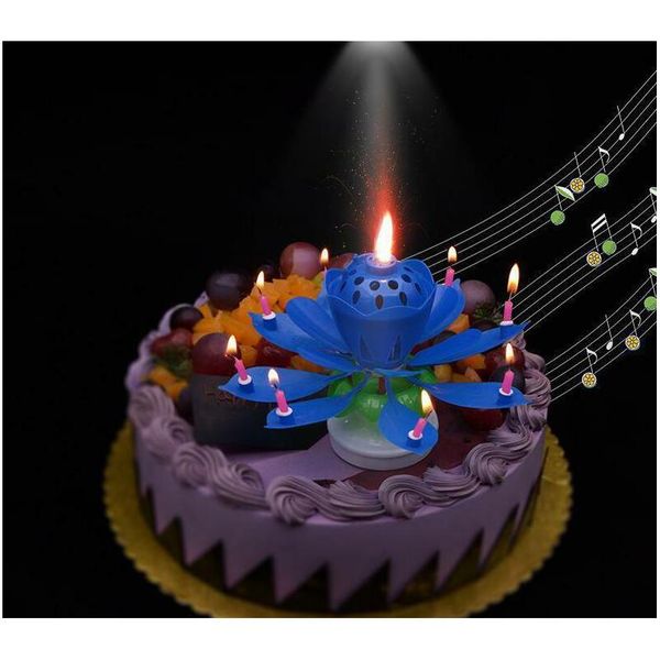 

new colorful petals music candle children birthday party lotus sparkling flower candles squirt blossom flame c wmtxfs item_home