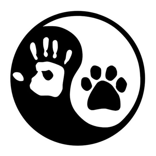 

10*10cm yin and yang cat dog footprints palm print notebook decals personality window glass decoration car sticker c4-0050
