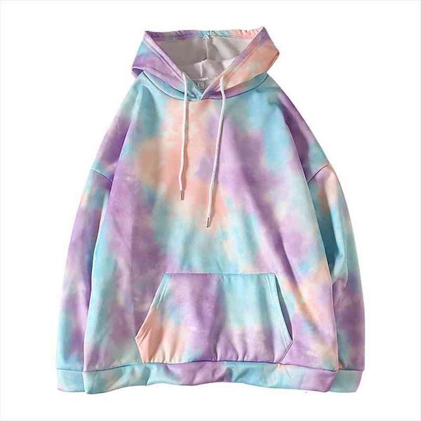 

women hoodies casual long sleeve tie-dye print ladies sweatshirts oversized hoodies streetwear, Black