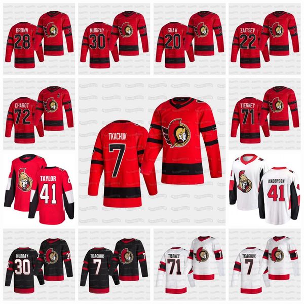 

brady tkachuk ottawa senators 2021 reverse retro jersey tim stützle thomas chabot matt murray connor brown anderson zaitsev hainsey, Black;red