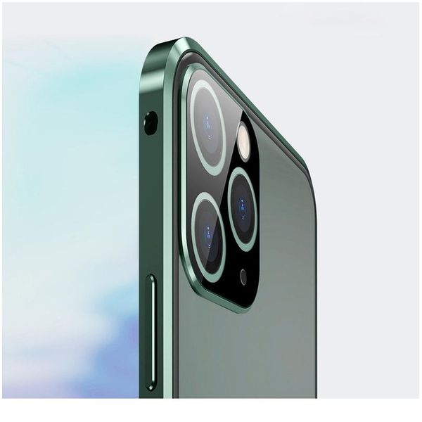 

360 protective double sided glass magnetic metal case for iphone 12 11 pro x xs max xr with camera lens protectio wmttxz