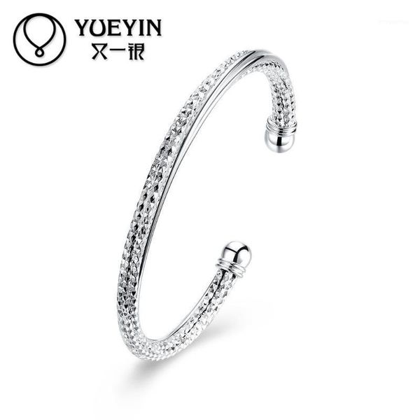 

fashion silver plated bracelet for women silver bangles for ladies classic pulsera original designs christmas gifts1, Black