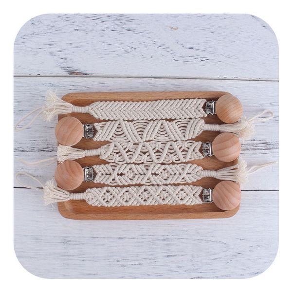 

weave baby pacifier clips wood beaded pacifier soother holder clip baby clip chain holder nipple teether dummy strap chain 127 y2