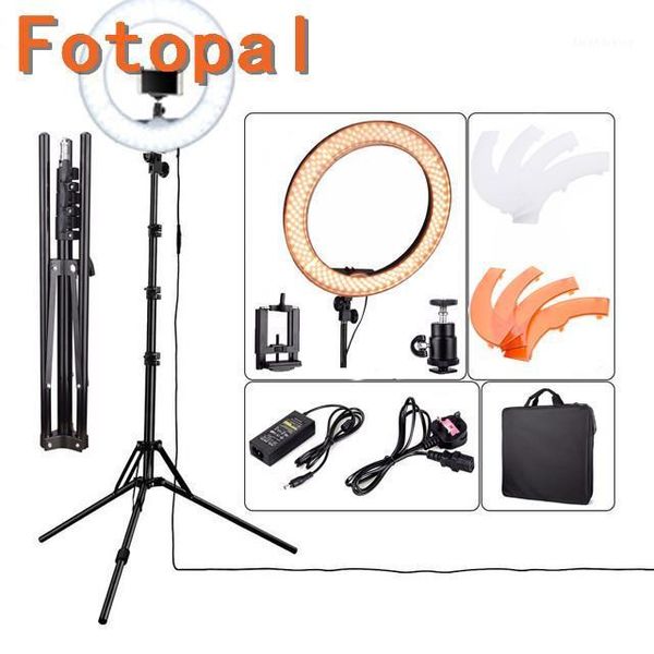 

flash heads fol rl18 48cm dimmable led ring studio light annular lamp selfie for video camera phone po with tripod1