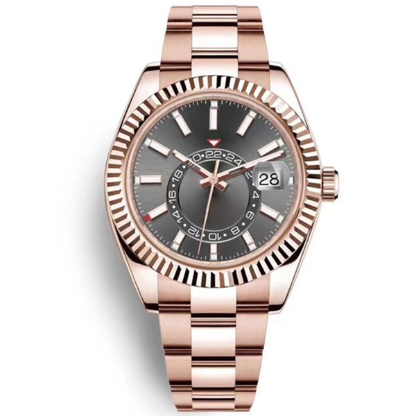 

men automatic watch automatic mechanical fashion watches stainless steel gold 2813 movement luminous waterproof wristwatch, Slivery;brown