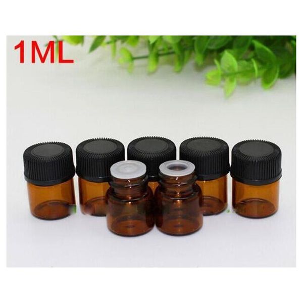 

1ml (1/4 dram) amber glass essential oil bottle perfume sample tubes bottle with pl sqcljb sports2010