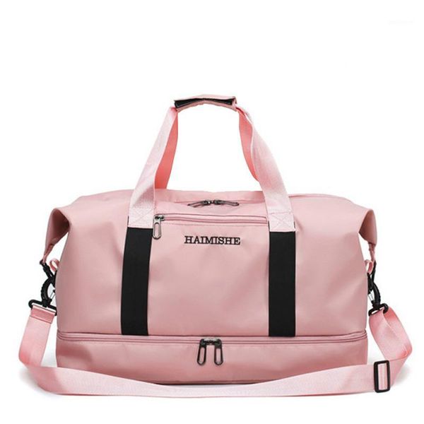 

travel sports gym shoulder bag large waterproof nylon handbags black pink color women men outdoor sport bags 2020 new1