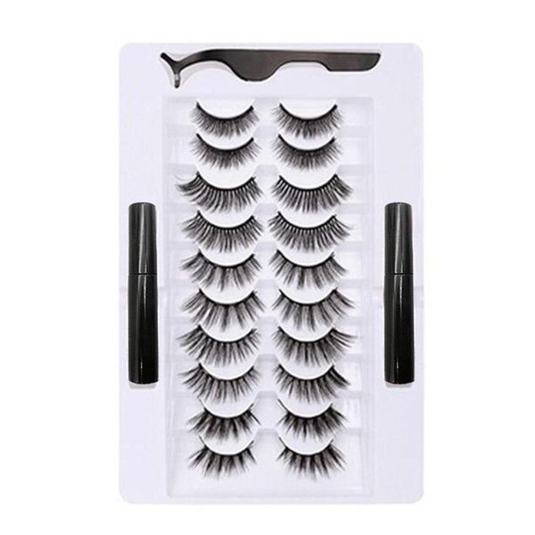 

10 pairs magnetic eyelash false eyelashes waterproof long lasting eyelash extension magnetic liquid eyeliner set