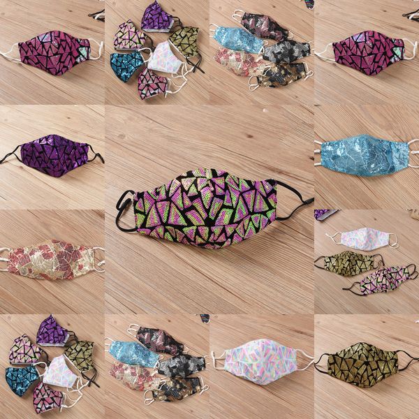 

u70s2u bling sequined masks nightclub party anti-dust pm2.5 adjustable mouth reuse face mask in stock 7 n