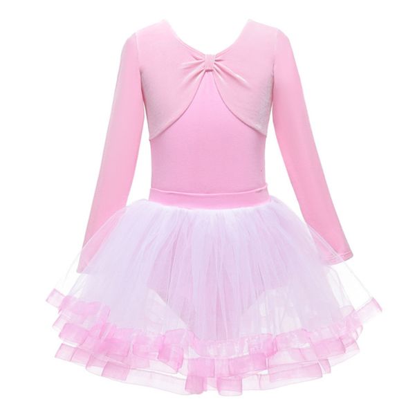

spring and autumn new drs girls' ballet skirt children's long sve dance training suit, Blue