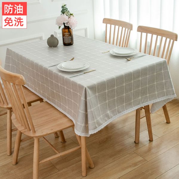 

nordic ins style cotton linen cloth waterproof oil proof non washable household dining table desk simple student tablecloth