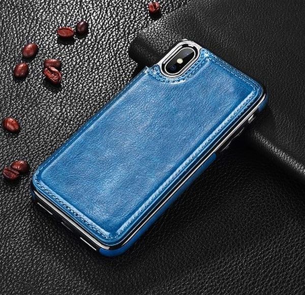 

luxury retro pu card holder genuine leather wallet phone case for iphone xsmax xr xs x 7 8 6 6s plus 5 wmtqeo