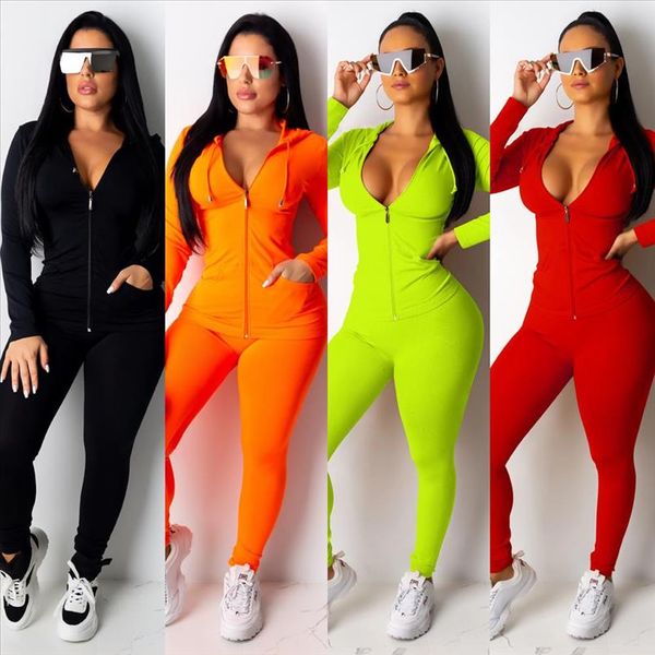 

fashion two piece set jogging femme zipper pants suit sportwear tracksuit women winter outfits plus size matching sets, Gray
