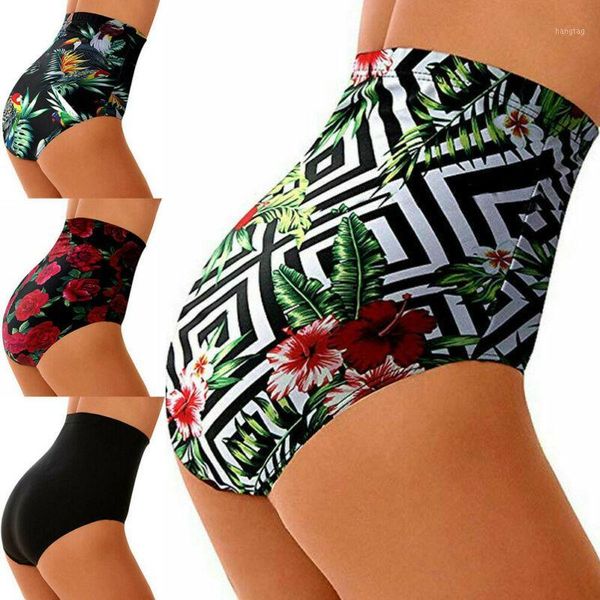 

fashion lingerie high waist panty bikini floral swimsuit bottoms beachwear plus size beach holiday briefs swimwear pants1, Black;pink