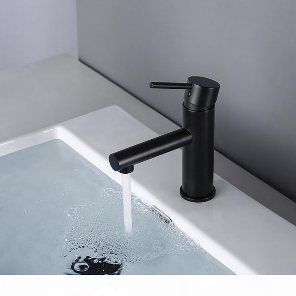 

luxurious unique degsin brass basin faucet-set matte black round deck mount single hole and cold water bathroom sink tap