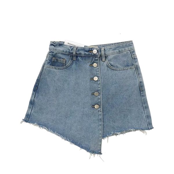 

2021 new women denim saias faldas mujer moda irregular anti-stripping high waist get jeans streetwear clothes music festival xawa, Black