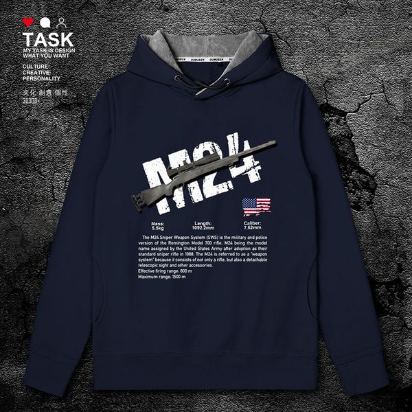 

task us m24 sniper rifle weapon system game csgo gun fans men's and women's hoodie