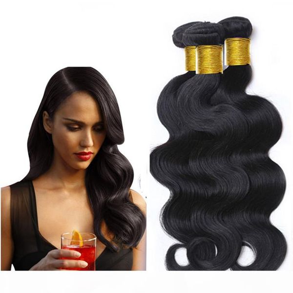 

mink virgin hair bundles brazilian human hair weaves body wave wefts unprocessed 8-34inch peruvian indian mongolian remy hair extensions, Black