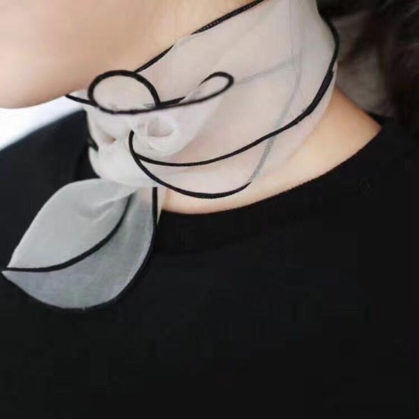 

прозрачный свет шарф женский весна новый шифон сплошного цвета малый шарф черный покрытый малый длинный шарф диапазона волос wmtyea lottery2, Blue;gray