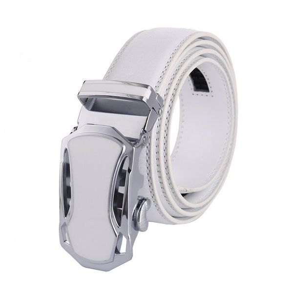 

male genuine leather strap belts for men white belt automatic buckle black belts cummerbunds, Black;brown