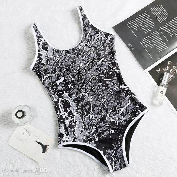 

confusion print swimwear padded push up women one-piece outdoor beach travel vacation bandage swimsuits trend must