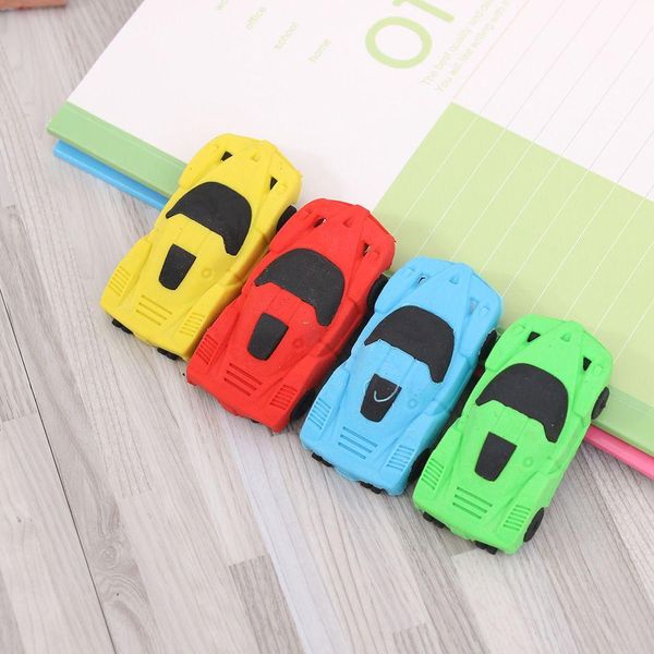 

1pc super cute send random kawaii children sports car pencil erasers rubber eraser for kids school office supplies kids gift h bbyesd