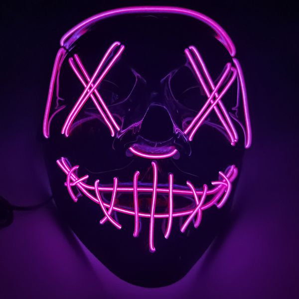 Maschera di Halloween LED Light Up Maschere per feste The Purge Election Year Grandi maschere divertenti Festival Forniture per costumi cosplay Glow In Dark GGB3174
