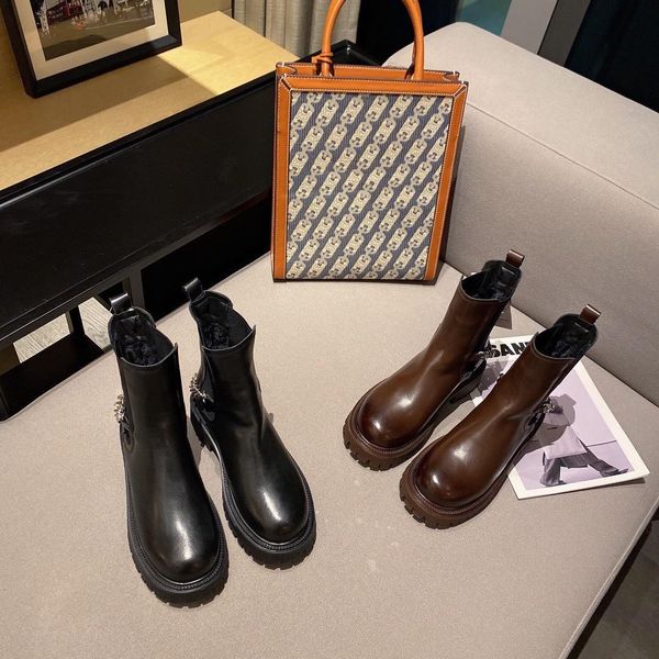 

martin boots 100% cowhide women shoes classic bee thick heels leather high heeled boots fashion lady short boots large hd112302, Black