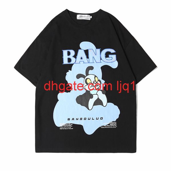 

cartoon printed short sleeve t-shirt for men, White;black