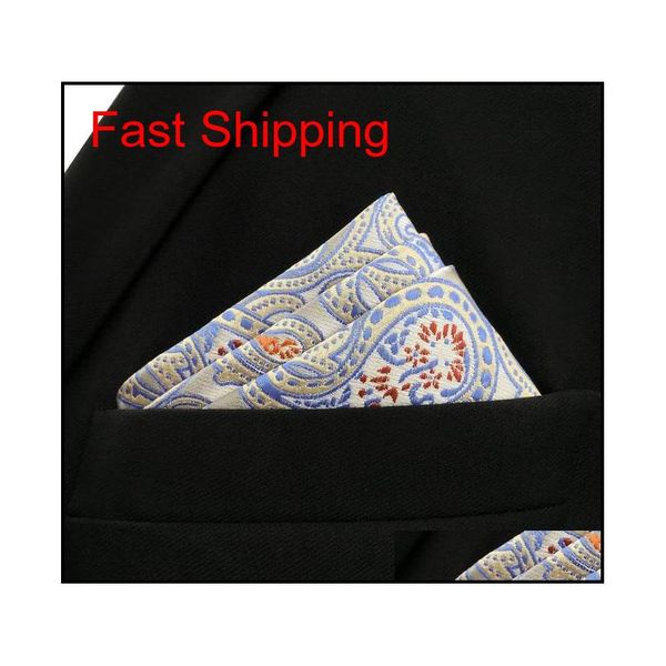 

eh4 light gray paisley silk mens pocket square classic wedding handkerchief fas qyleaj nana_shop, Blue;white