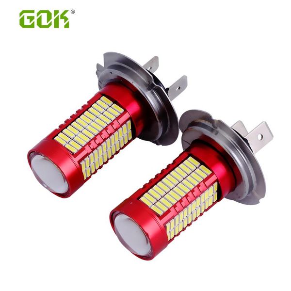 

2pcs car led fog lamp h4 h7 106smd 4014 led chip h7 smd 30w car auto motorcycle motor driving headlight fog light bulb